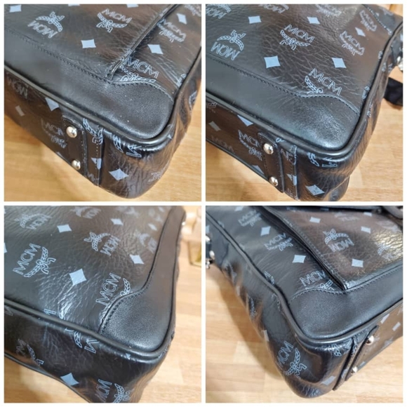 MCM Bags Authentic Mcm Visetos Black Leather Laptop Bag Poshmark